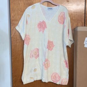 Gabrielle T rose floral tunic, size 3X
